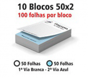 Blocos e Talões c/100fl - AUTOCOPIATIVO AUTOCOPIATIVO 56 grs 10x14 cm 1x0  Blocagem + Serrilha 