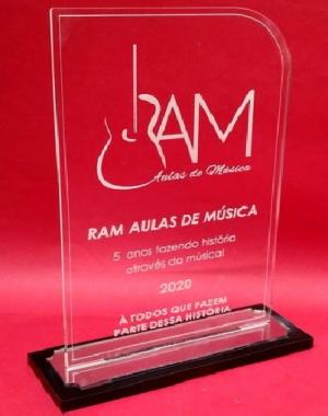 Troféu Em Acrílico Personalizado Acrílico 2mm 6X16CM   Corte a laser 